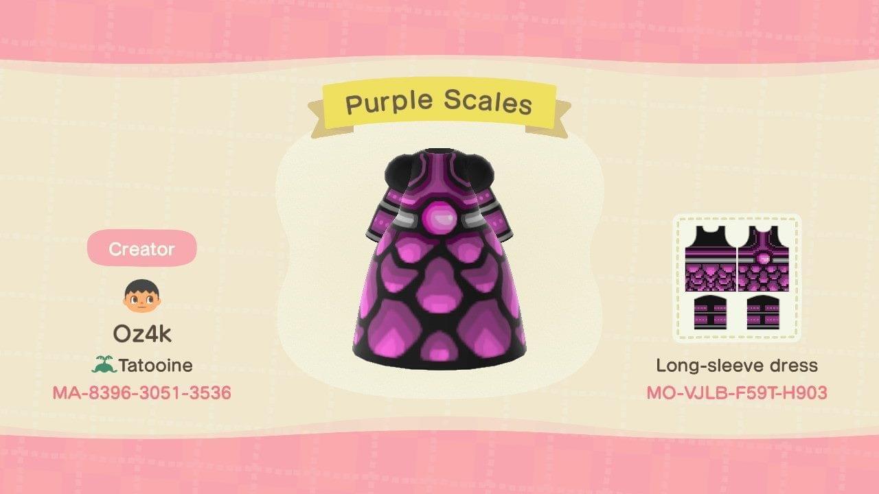 Animal Crossing Design Code: MO-VJLB-F59T-H903 Purple Scales
