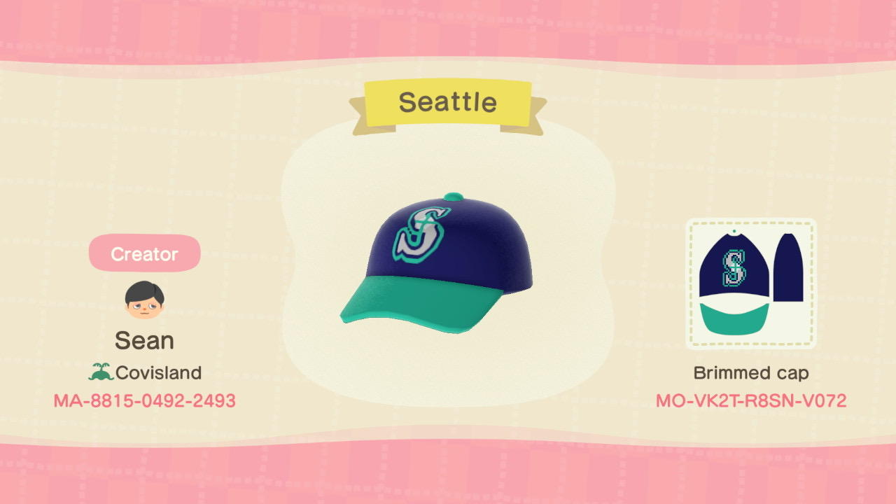 Animal Crossing Design Code: MO-VK2T-R8SN-V072 Seattle Mariners