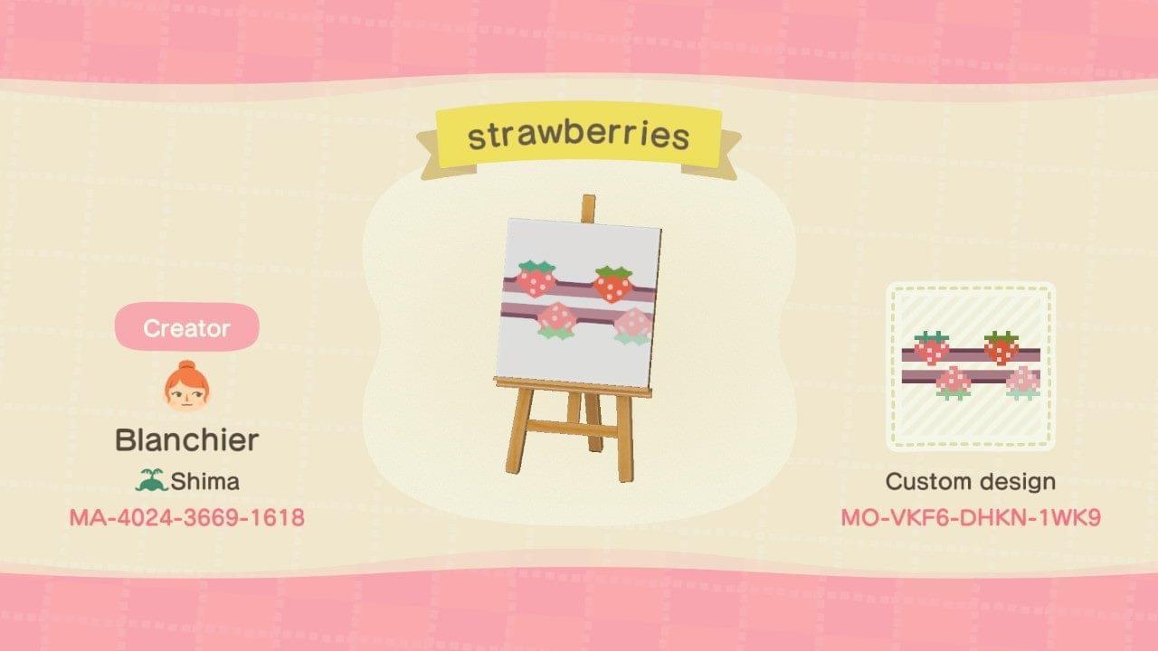 Animal Crossing Design Code: MO-VKF6-DHKN-1WK9 Strawberries