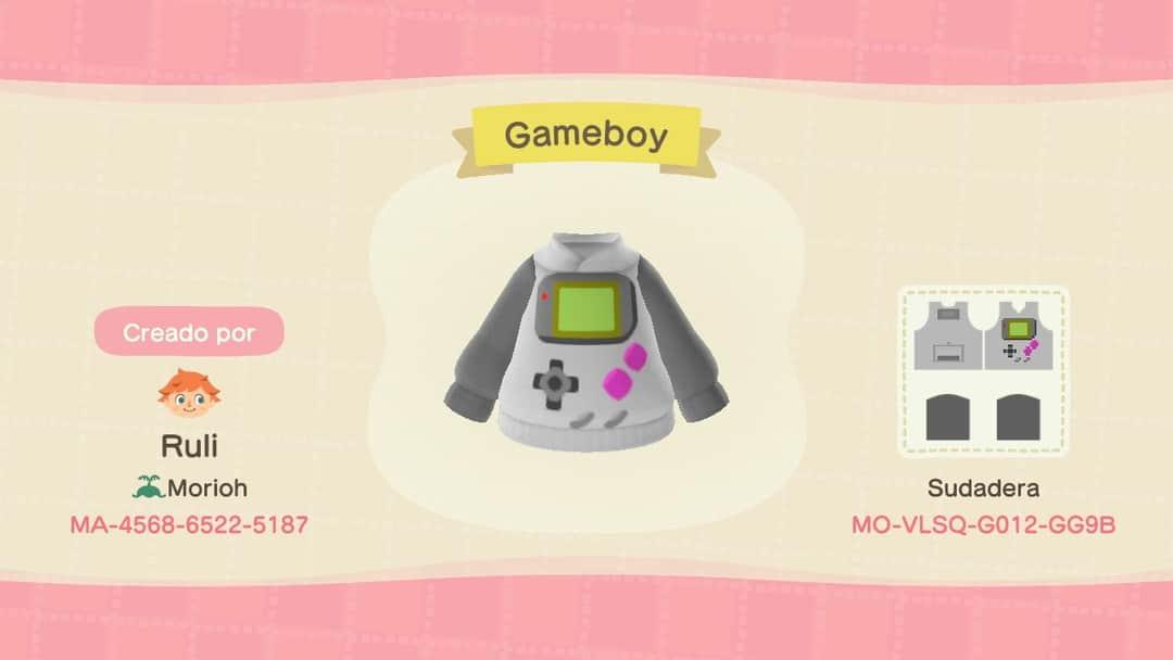 Animal Crossing Design Code: MO-VLSQ-G012-GG9B Gameboy