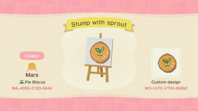 Animal Crossing Design Code: MO-VLTC-VT34-8MG0 Tree Stump Sprout