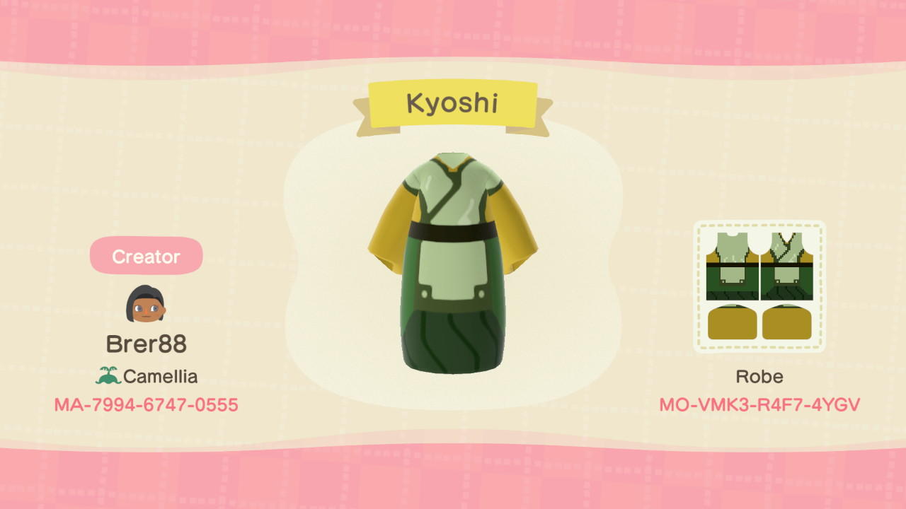 Animal Crossing Design Code: MO-VMK3-R4F7-4YGV Kyoshi - Avatar