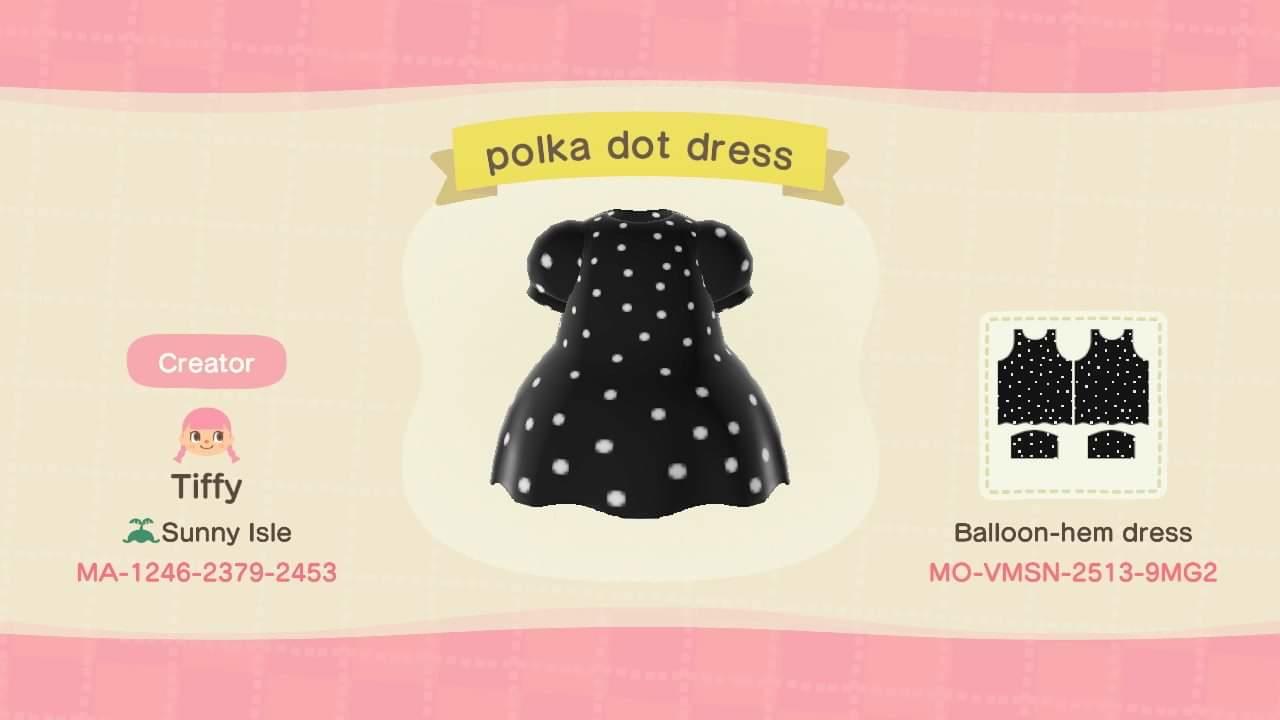 Animal Crossing Design Code: MO-VMSN-2513-9MG2 Polka Dot Dress