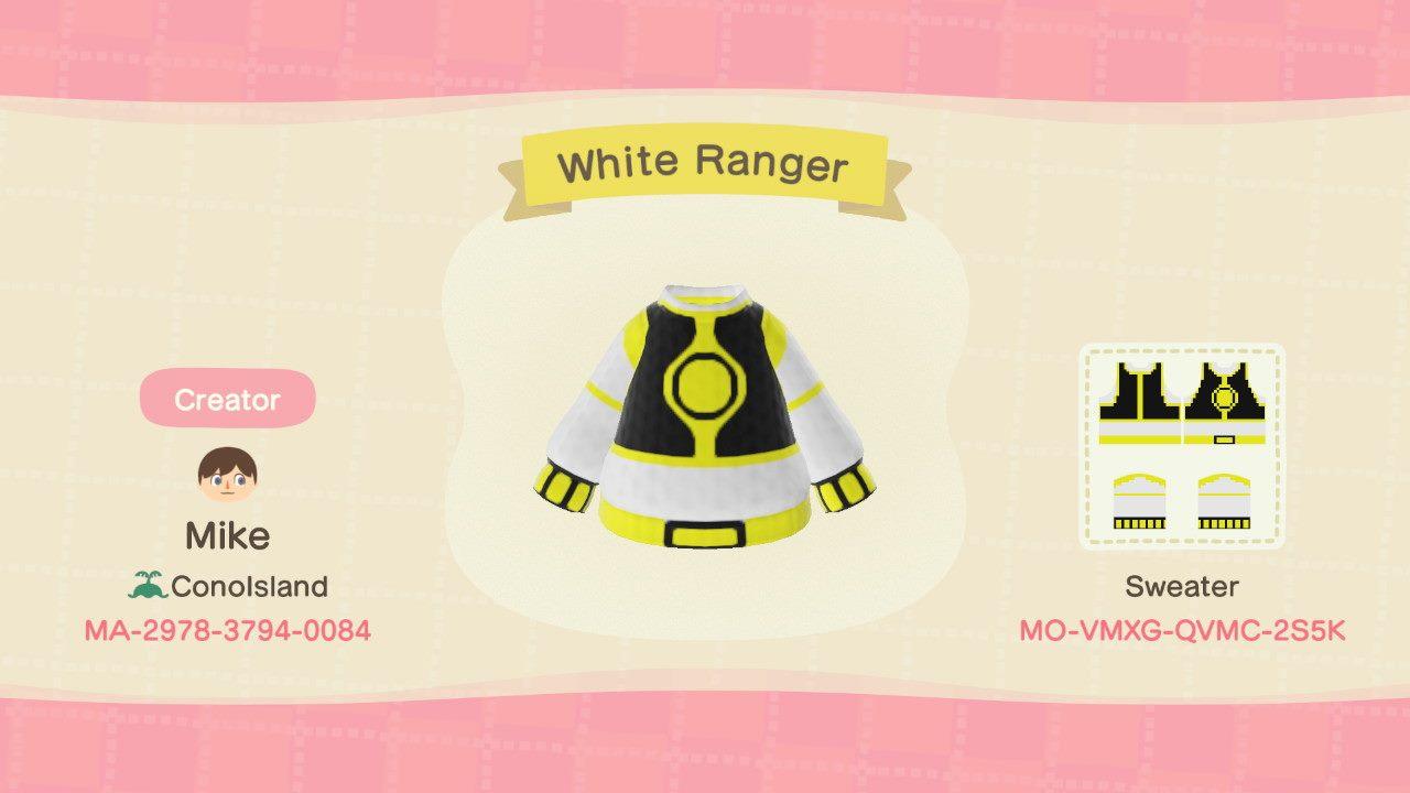 Animal Crossing Design Code: MO-VMXG-QVMC-2S5K White Ranger