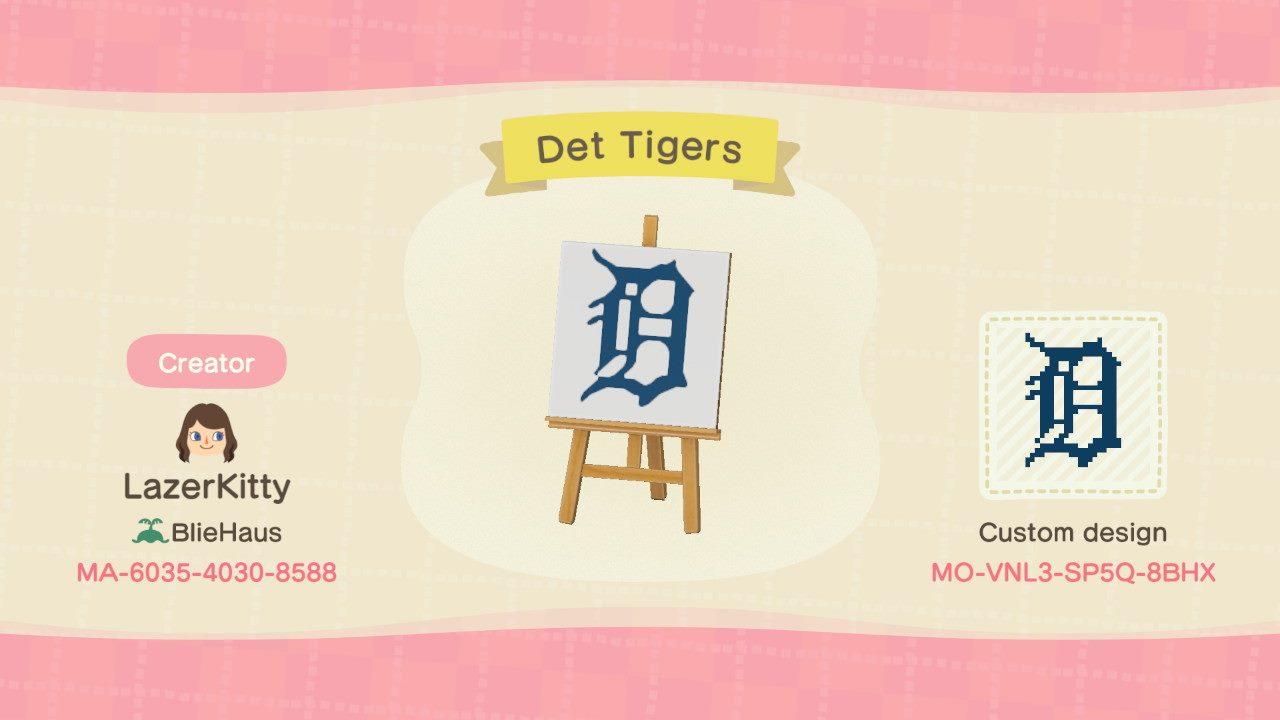 Animal Crossing Design Code: MO-VNL3-SP5Q-8BHX Detroit Tigers Logo