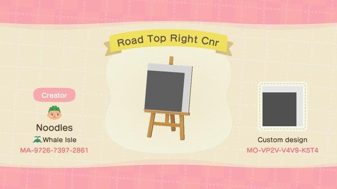 Animal Crossing Design Code: MO-VP2V-V4V9-K5T4 Road Top Right Cnr