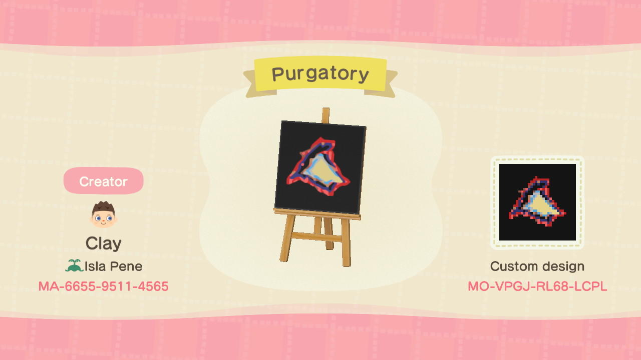 Animal Crossing Design Code: MO-VPGJ-RL68-LCPL Childers Purgatory