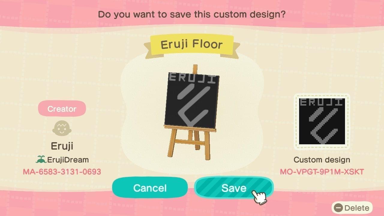 Animal Crossing Design Code: MO-VPGT-9P1M-XSKT Eruji Flooring/Flag
