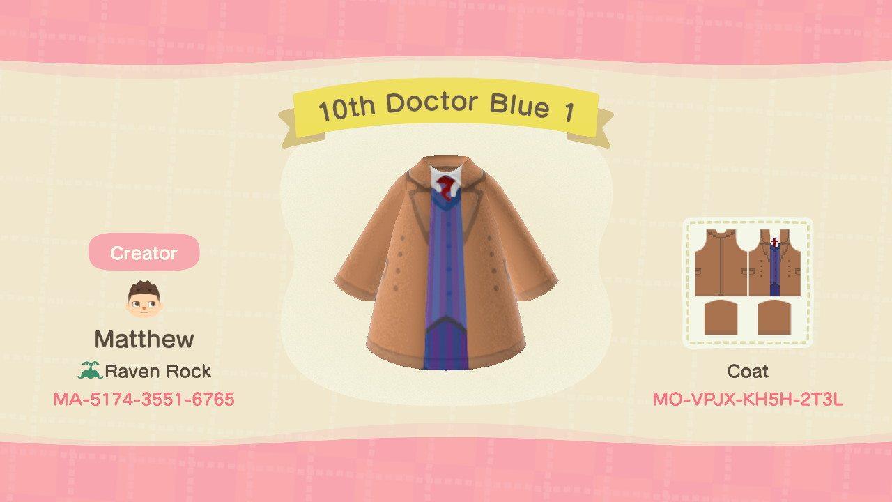 Animal Crossing Design Code: MO-VPJX-KH5H-2T3L 10th Doctor Blue 1