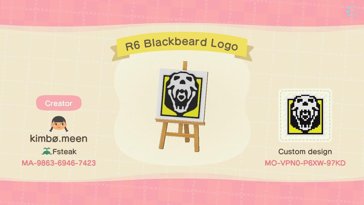 Animal Crossing Design Code: MO-VPN0-P6XW-97KD R6 BLACKBEARD