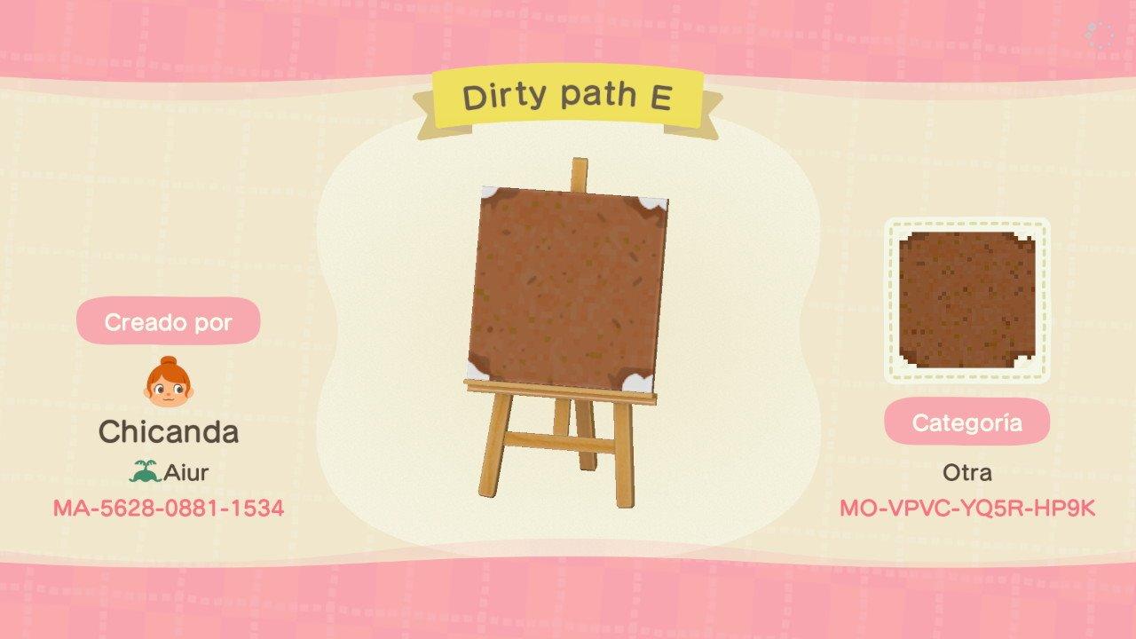 Animal Crossing Design Code: MO-VPVC-YQ5R-HP9K Dirty path E