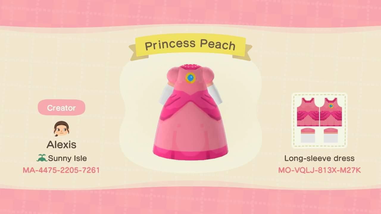 Animal Crossing Design Code: MO-VQLJ-813X-M27K Princess Peach