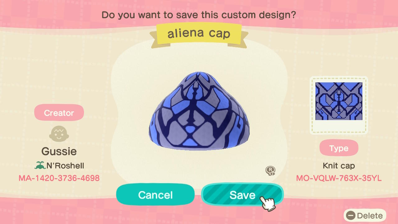 Animal Crossing Design Code: MO-VQLW-763X-35YL Aliena African Periw