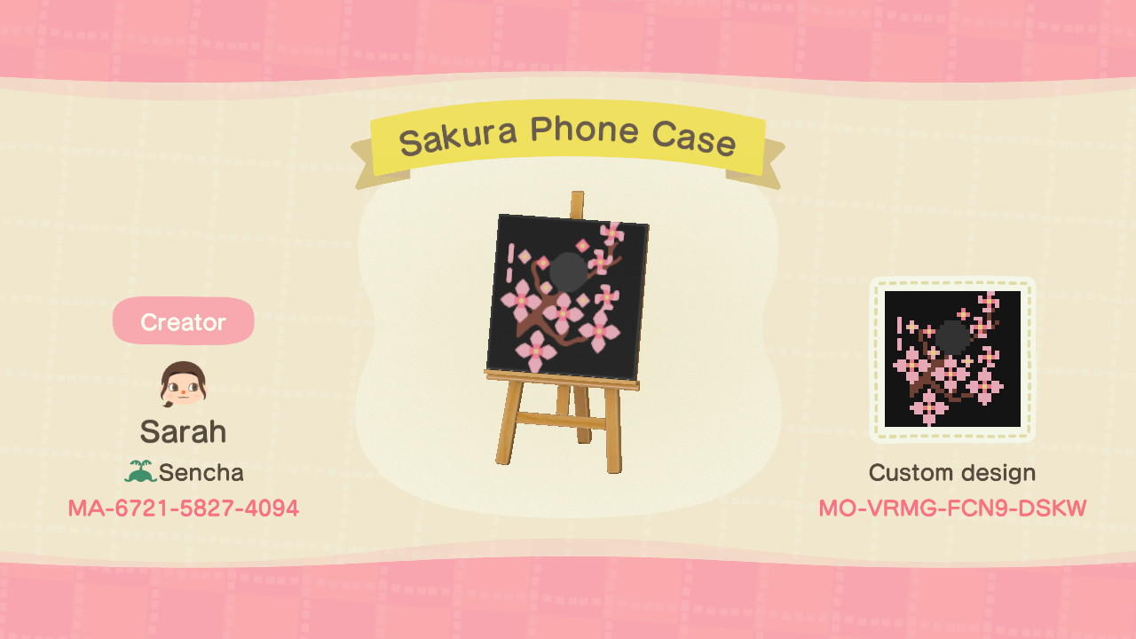 Animal Crossing Design Code: MO-VRMG-FCN9-DSKW Sakura Phone Case