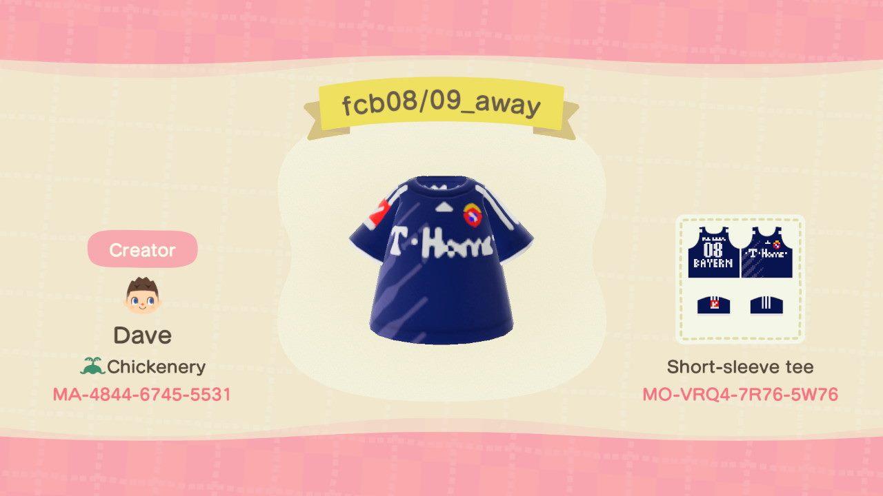Animal Crossing Design Code: MO-VRQ4-7R76-5W76 FC Bayern 08/09 Away