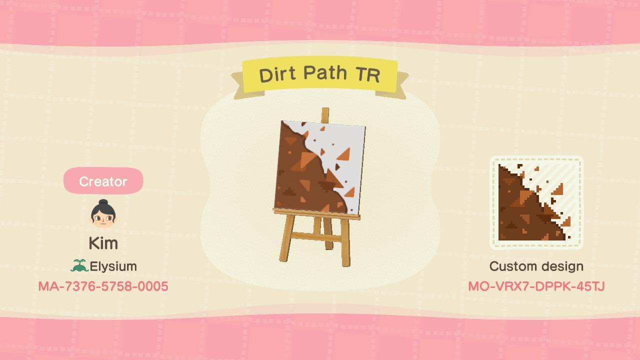 Animal Crossing Design Code: MO-VRX7-DPPK-45TJ Dirt Path TR