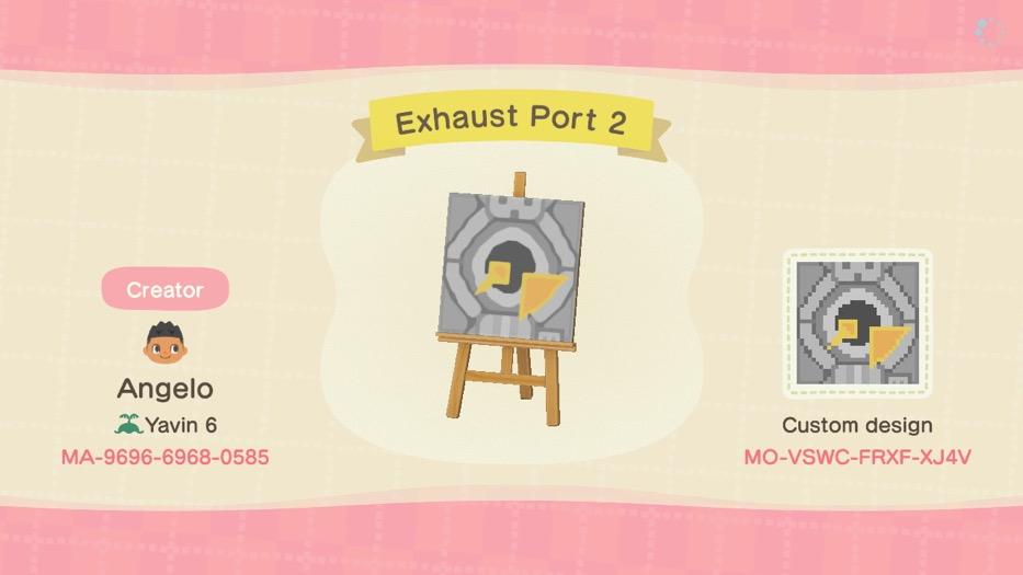 Animal Crossing Design Code: MO-VSWC-FRXF-XJ4V Exhaust Port 2