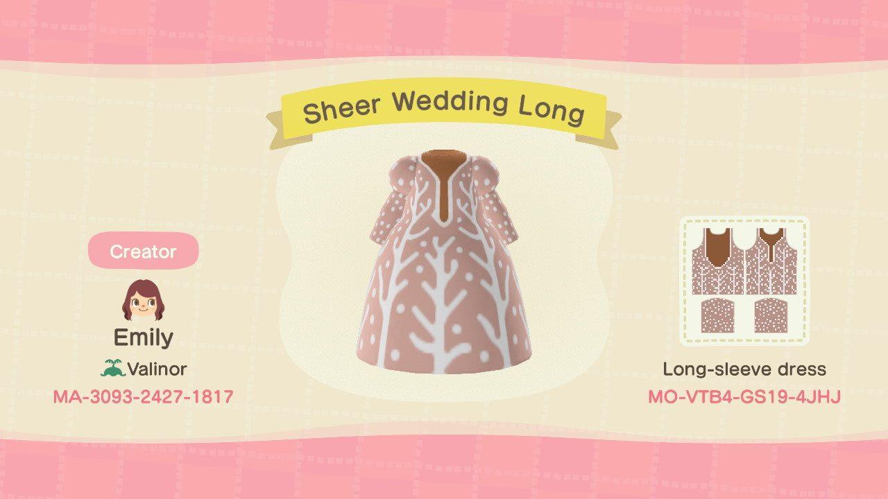 Animal Crossing Design Code: MO-VTB4-GS19-4JHJ Sheer Wedding Long
