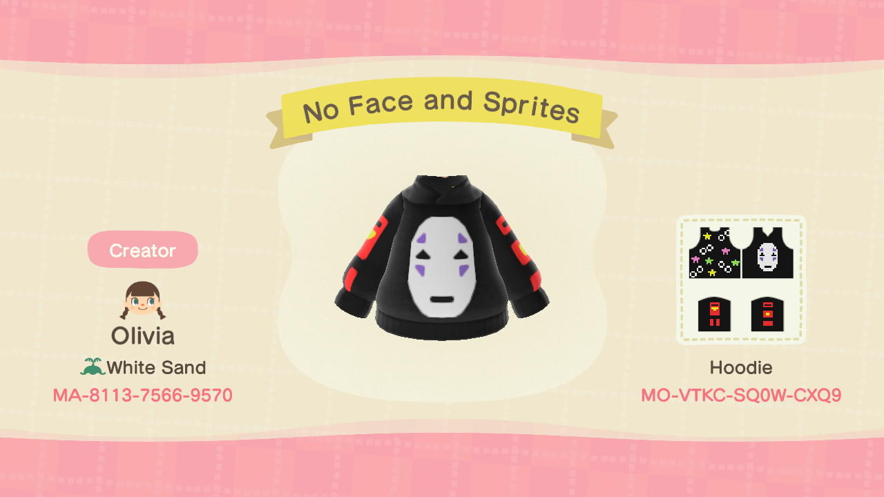 Animal Crossing Design Code: MO-VTKC-SQ0W-CXQ9 No Face and Sprites