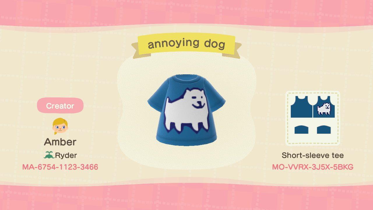 Animal Crossing Design Code: MO-VVRX-3J5X-5BKG Wink Annoying Dog