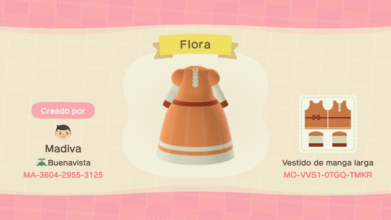 Animal Crossing Design Code: MO-VVS1-0TGQ-TMKR Flora Reinhold