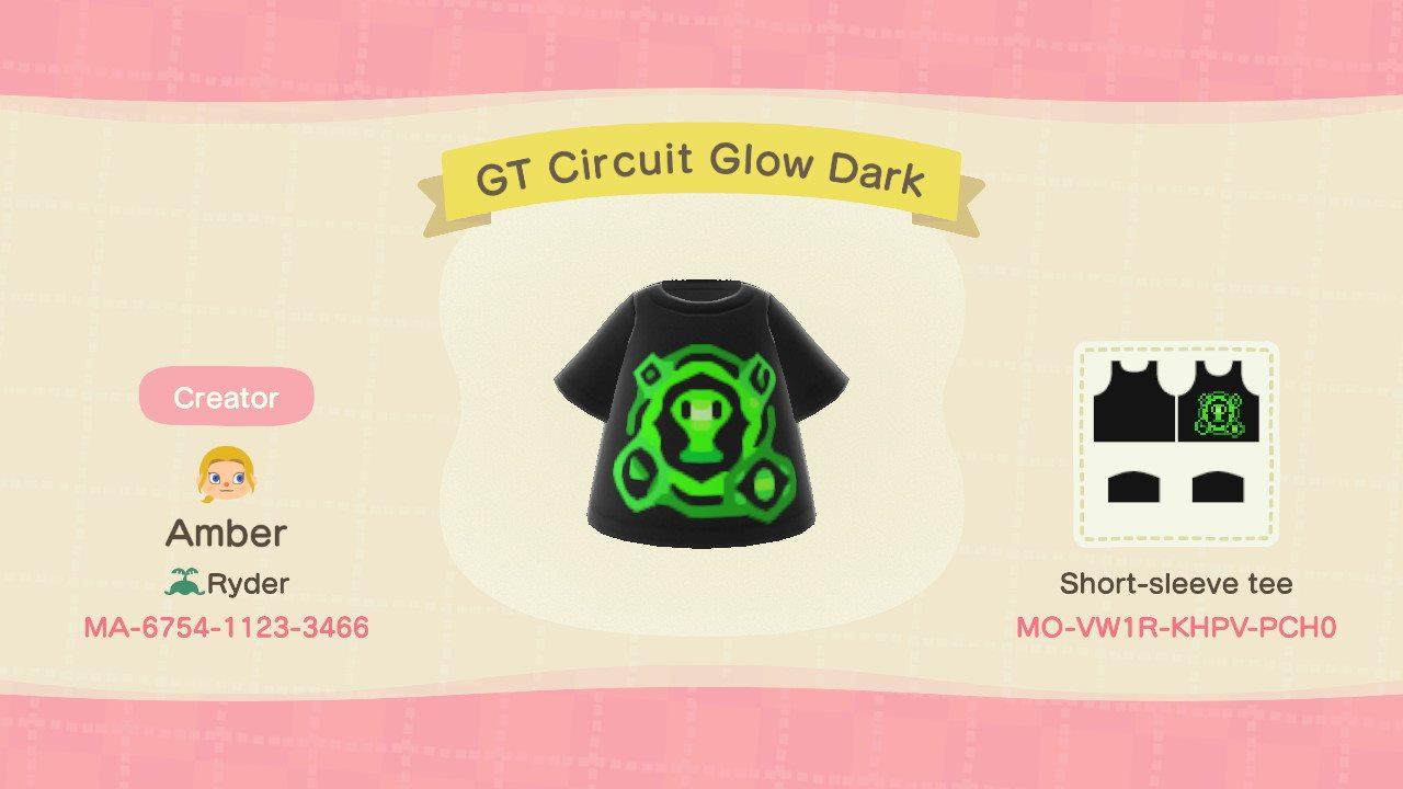 Animal Crossing Design Code: MO-VW1R-KHPV-PCH0 GT Circuit Glow Dark