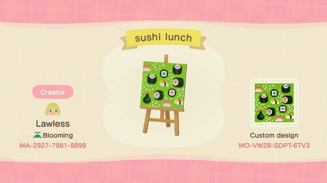 Animal Crossing Design Code: MO-VW28-SDPT-6TV3 Sushi Lunch