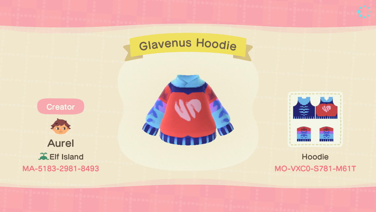 Animal Crossing Design Code: MO-VXC0-S781-M61T Glavenus hoodie