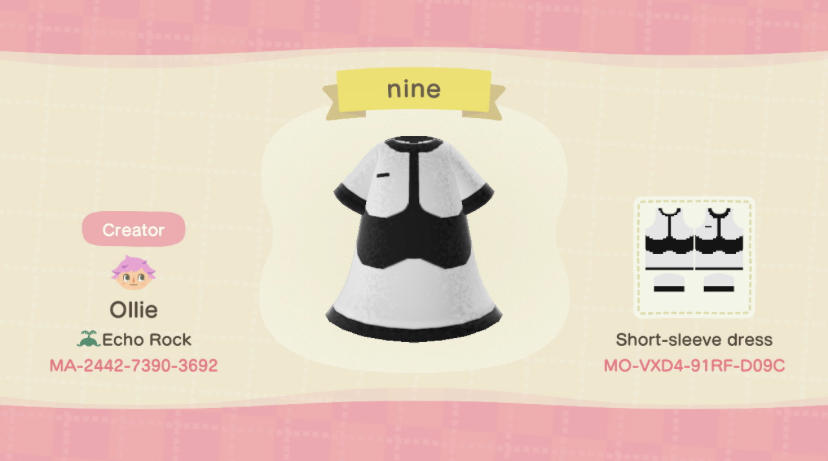 Animal Crossing Design Code: MO-VXD4-91RF-D09C Neokosmos Nine Dress