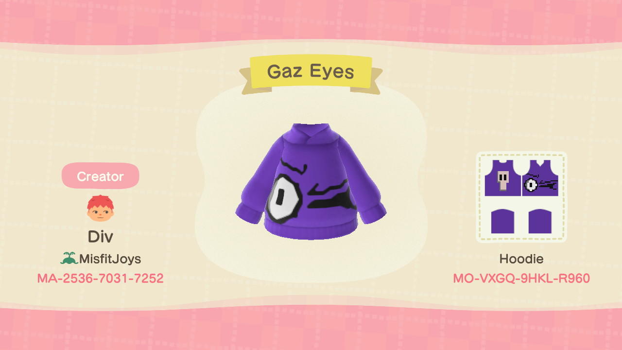 Animal Crossing Design Code: MO-VXGQ-9HKL-R960 Gaz Eyes