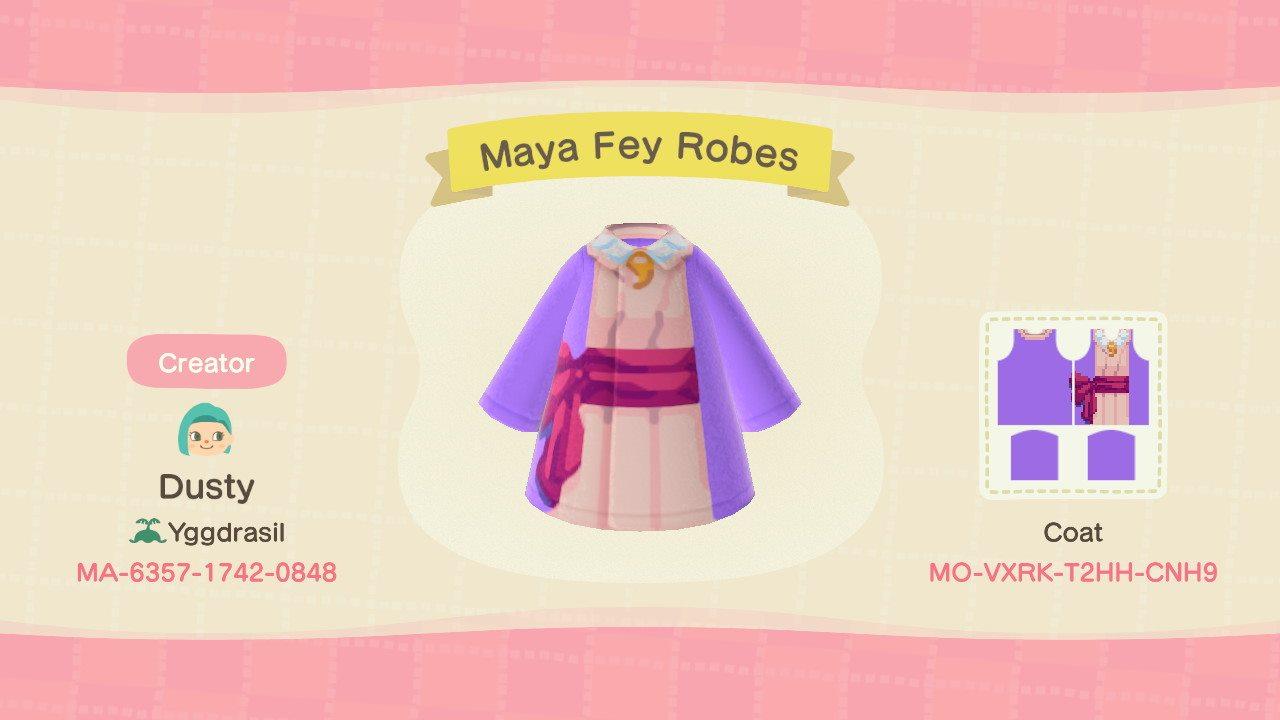 Animal Crossing Design Code: MO-VXRK-T2HH-CNH9 Maya Fey Robes
