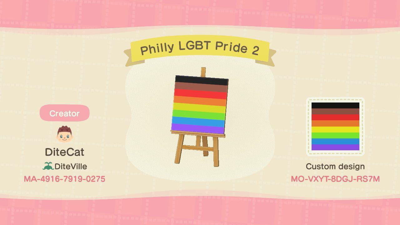 Animal Crossing Design Code: MO-VXYT-8DGJ-RS7M Philly LGBT Pride 2