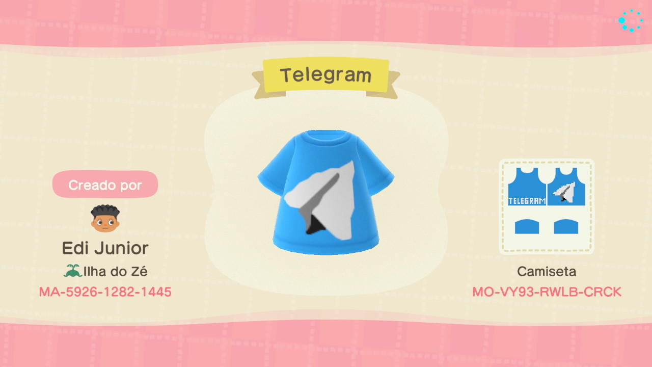 Animal Crossing Design Code: MO-VY93-RWLB-CRCK Telegram