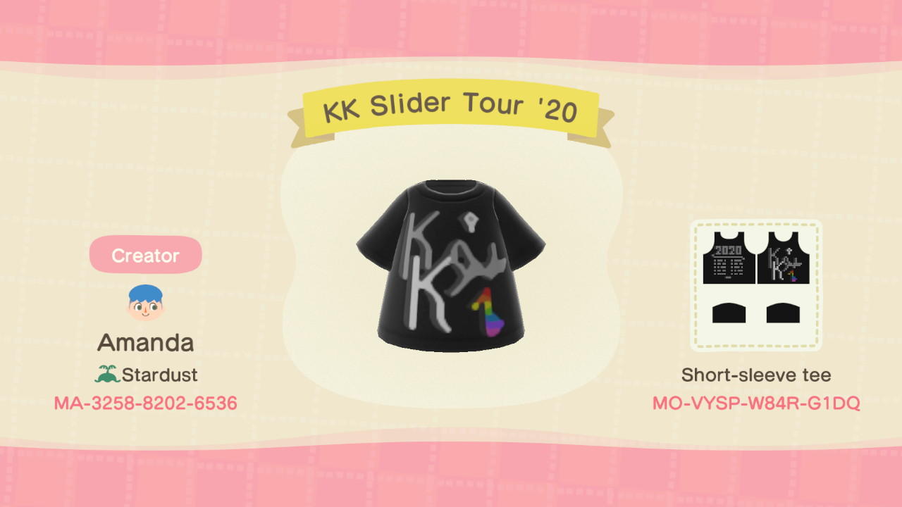 Animal Crossing Design Code: MO-VYSP-W84R-G1DQ KK Slider Tour 20