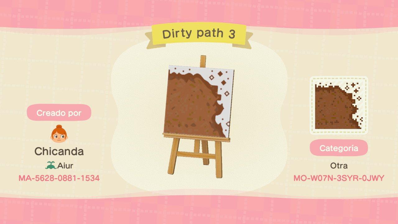 Animal Crossing Design Code: MO-W07N-3SYR-0JWY Dirty path 3