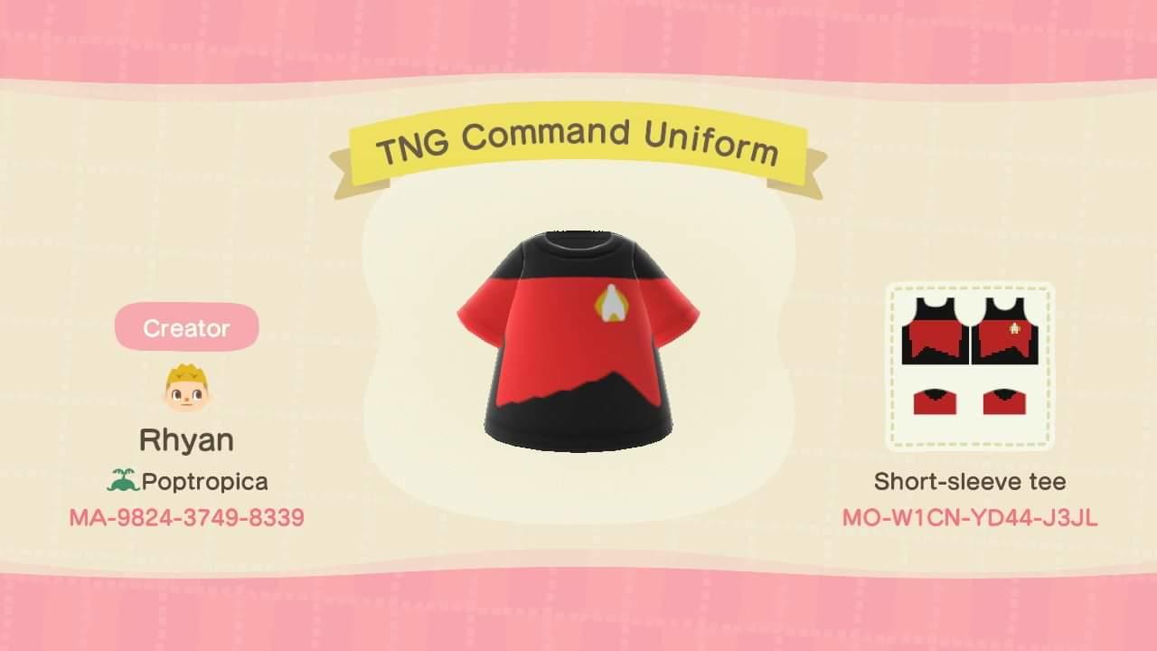 Animal Crossing Design Code: MO-W1CN-YD44-J3JL TNG Command Uniform