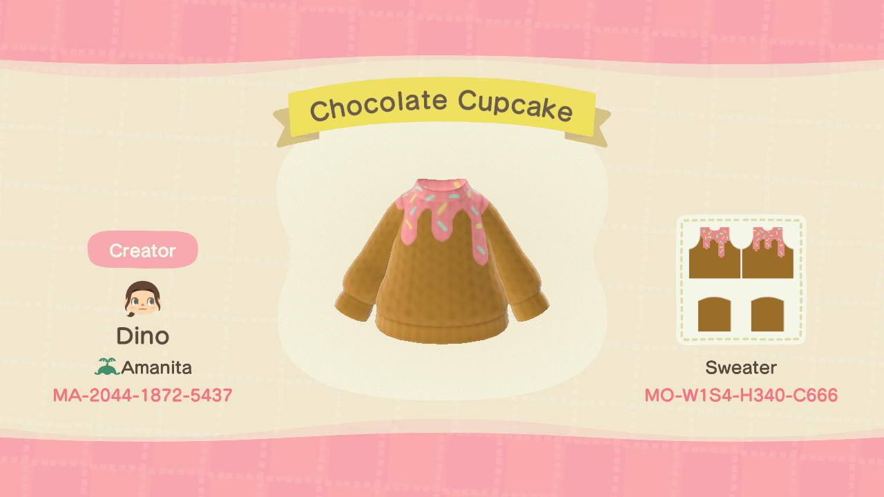 Animal Crossing Design Code: MO-W1S4-H340-C666 Chocolate Cupcake