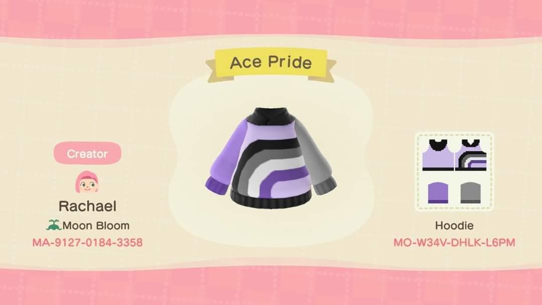 Animal Crossing Design Code: MO-W34V-DHLK-L6PM Ace Pride