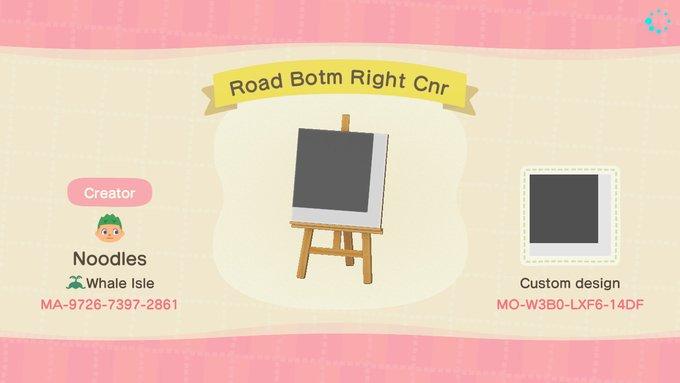 Animal Crossing Design Code: MO-W3B0-LXF6-14DF Road Botm Right Cnr