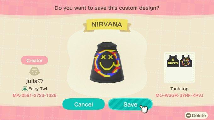 Animal Crossing Design Code: MO-W3GR-37HF-KPVJ NIRVANA