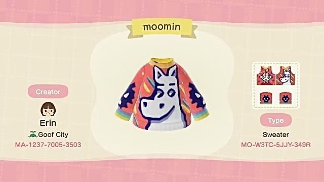 Animal Crossing Design Code: MO-W3TC-5JJY-349R moomin