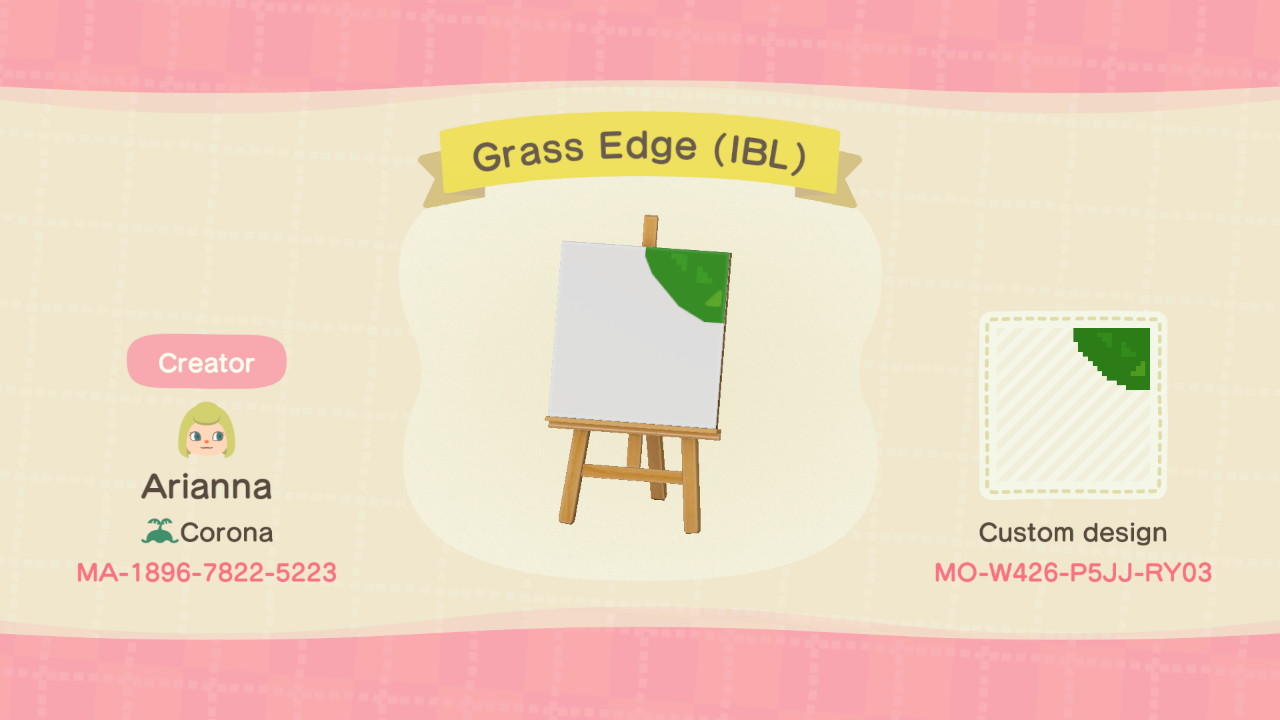 Animal Crossing Design Code: MO-W426-P5JJ-RY03 Grass Edge (IBL)