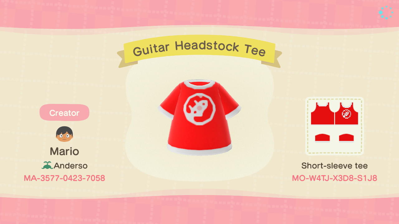 Animal Crossing Design Code: MO-W4TJ-X3D8-S1J8 Scott Pilgrim Tee