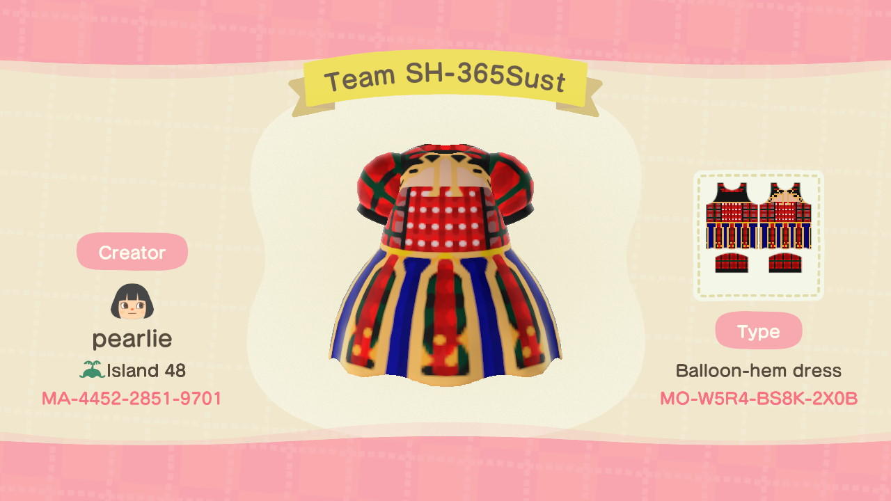 Animal Crossing Design Code: MO-W5R4-BS8K-2X0B TEAM SH 2019 3
