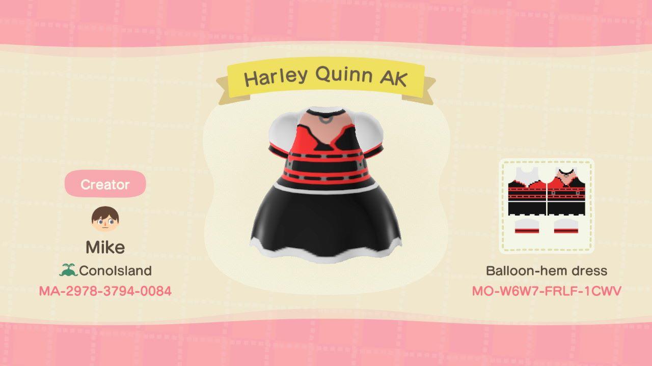 Animal Crossing Design Code: MO-W6W7-FRLF-1CWV Harley Quinn AK