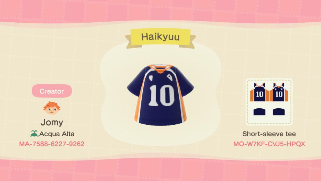 Animal Crossing Design Code: MO-W7KF-CVJ5-HPQX Haikyuu - Hinata #10