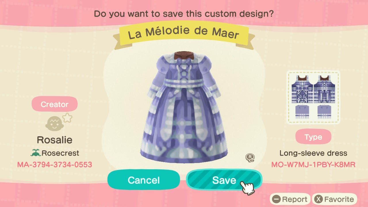 Animal Crossing Design Code: MO-W7MJ-1PBY-K8MR La Mélodie de Maer