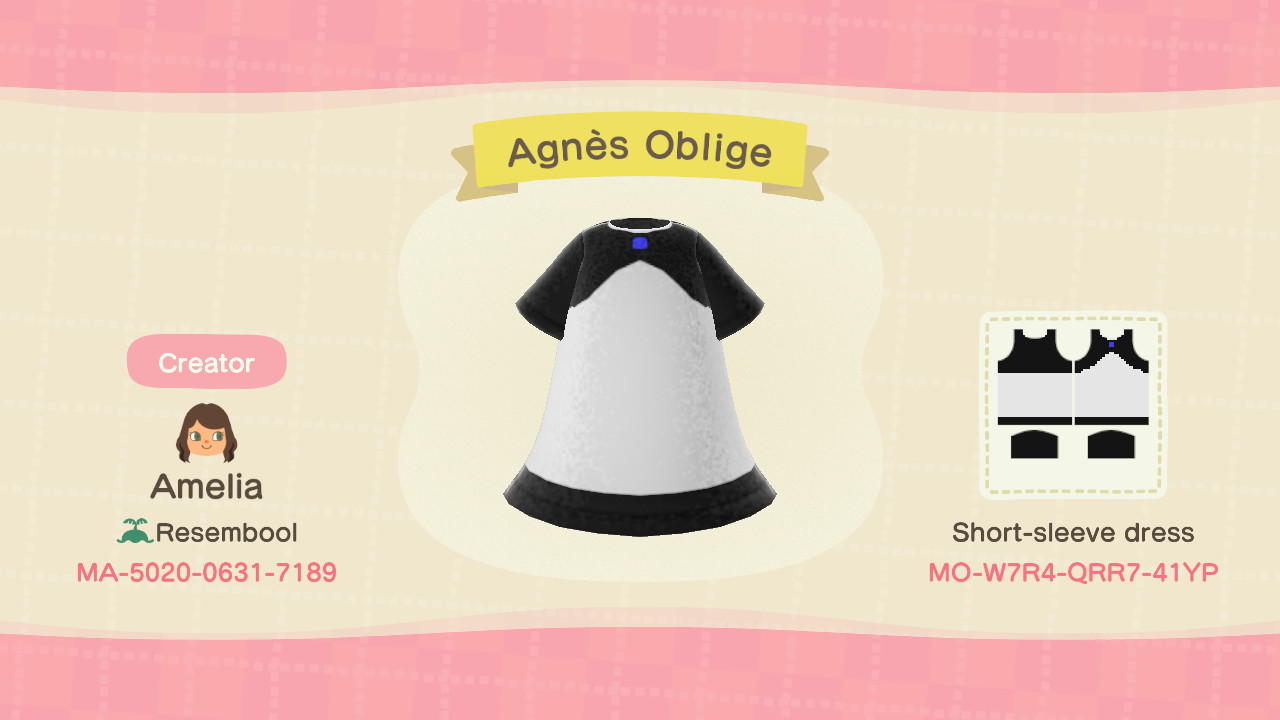 Animal Crossing Design Code: MO-W7R4-QRR7-41YP AgnÃ¨s Onlige