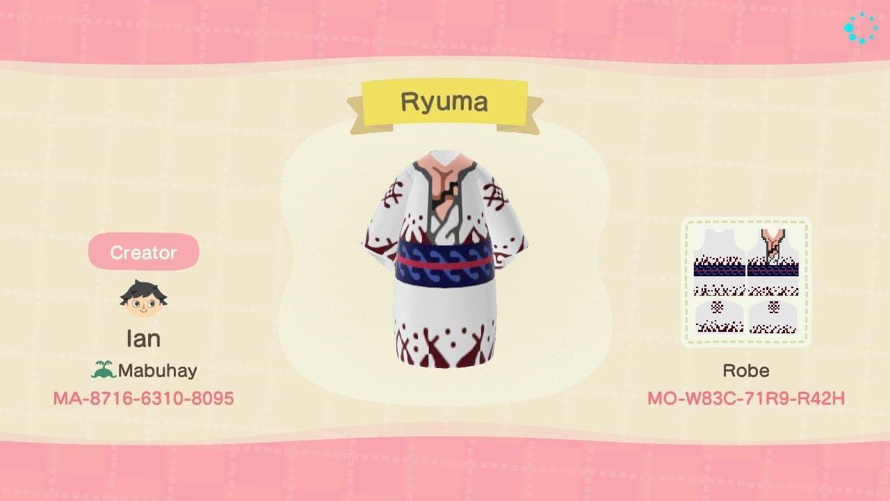 Animal Crossing Design Code: MO-W83C-71R9-R42H Ryuma