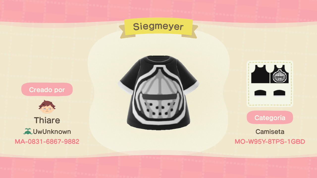 Animal Crossing Design Code: MO-W95Y-8TPS-1GBD Seigmeyer